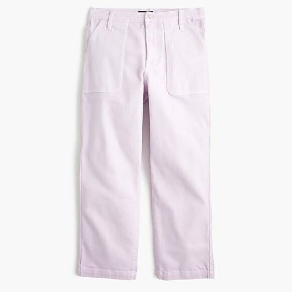 J. Crew Straight Leg Crop Jeans in Light Purple Garment Dyed Denim - Picture 2 of 10
